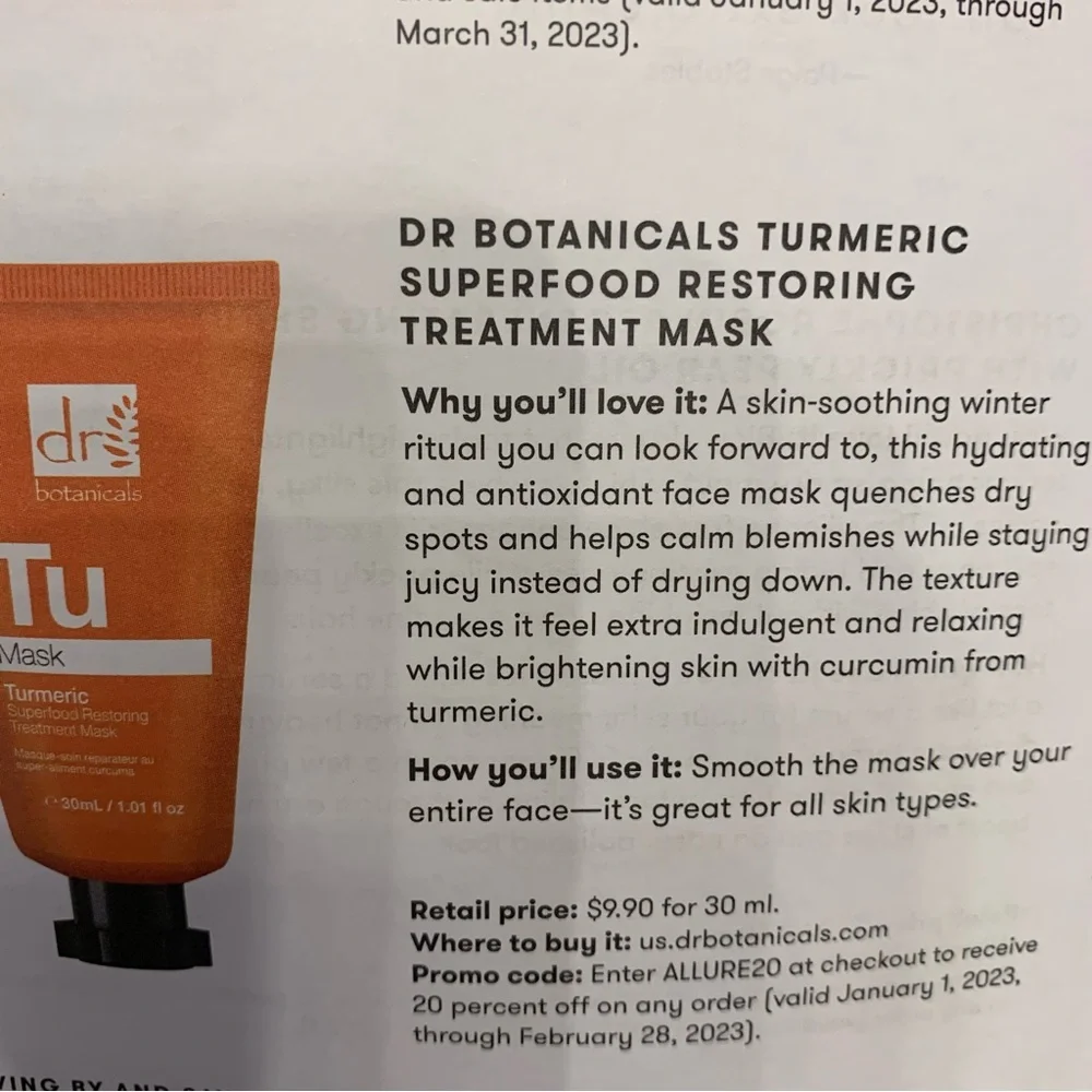 Tumeric Face Mask, Repairing Toner & Free Gift 🎁 L’Occitane Hand Cream 🆕 - Picture 3 of 6